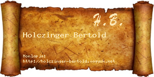 Holczinger Bertold névjegykártya